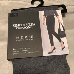 Simply Vera Vera Wang Mid Rise Cotton Leggings - Grey Heather- Small